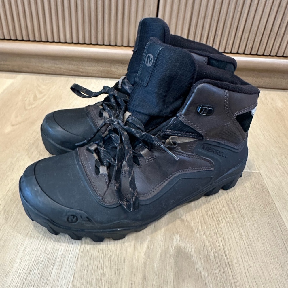 Merrell Men's Brown Hiking Boots overlook 6 ice waterproof snow boots size 8.5